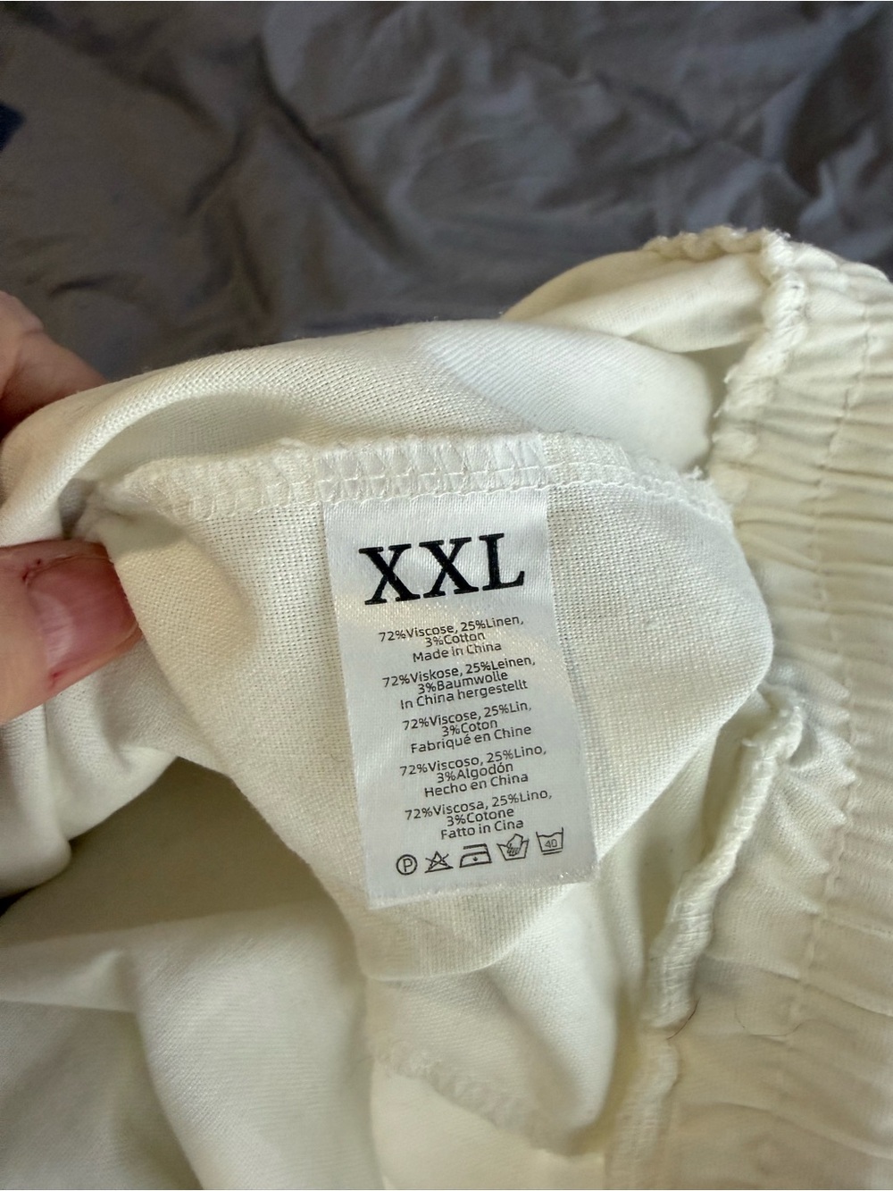 Women Elastic Waist Casual Pants - White - Picture 7 of 9